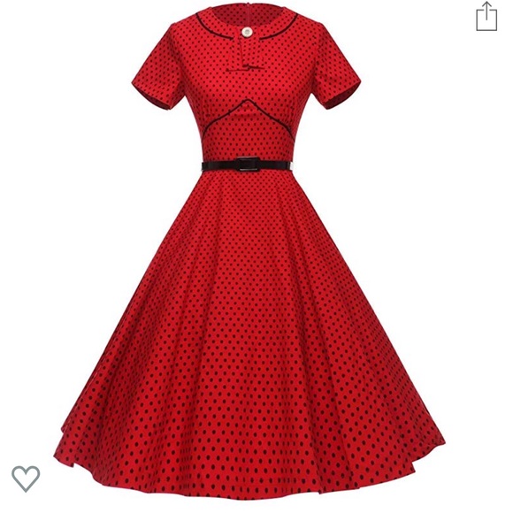 Vintage Dresses & Skirts - 🔥 Price Firm🔥 Donating Soon Adorable Red and Black Polka Dot Dress
